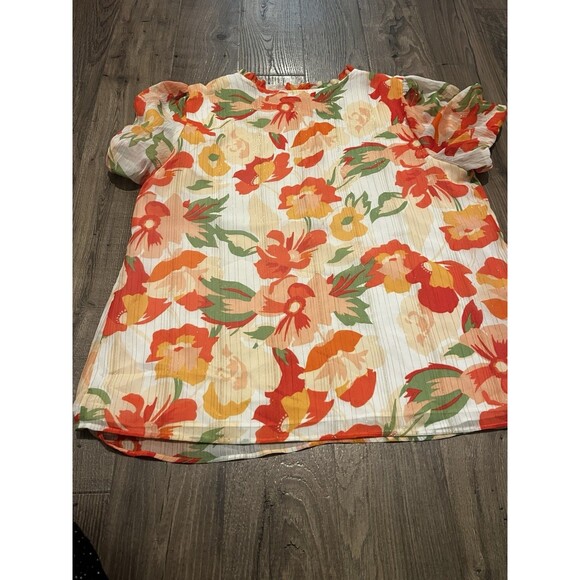 Sugarlips Kailua Floral Tailwind Half Button Front Blouse – Size Large - Picture 8 of 9